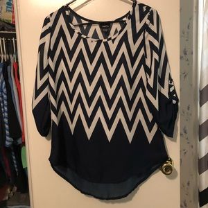 Navy chevron top